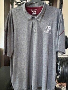 Champion Texas A&M Aggies Polo Shirt Men’s XL Gray Performance Golf Shirt